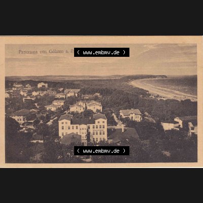 Ansichtskarten aus dem Deutschen Reich, Pommern, Insel Rügen 1910-1930, Aus Sammlung Rügen, Panorama von Göhren auf Rügen 1914 (1) Sammlung