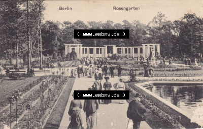 Ansichtskarten aus dem Deutschen Reich, Berlin-Tiergarten 1900-1930, 1917, Rosengarten in Berlin, gelaufen 1917 (1) Sammlung