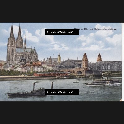 Ansichtskarten aus dem Deutschen Reich, Preußen, Provinz Rheinland, Stadt Köln, Sammlung Köln allgemein vor 1945, Köln a. Rh. mit Hohenzollernbrücke... Sammlung