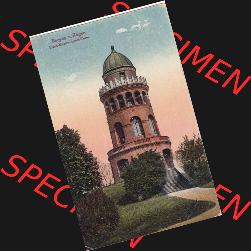 Ansichtskarten aus dem Deutschen Reich, Pommern, Insel Rügen 1910-1930, Aus Sammlung Rügen, Bergen, Insel Rügen Rugard-Turm (4) Sammlung