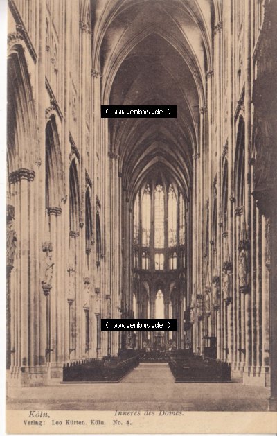 Ansichtskarten aus dem Deutschen Reich, Preußen, Provinz Rheinland, Stadt Köln, Sammlung vor 1945, Köln, Inneres des Domes,... Sammlung