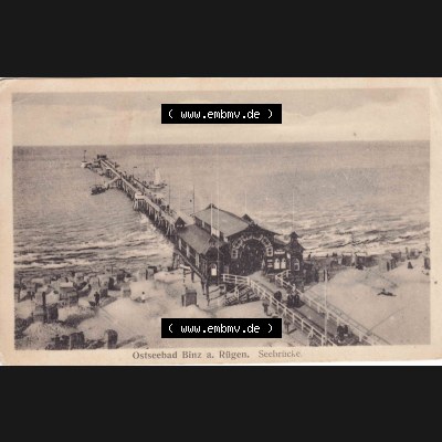 Ansichtskarten aus dem Deutschen Reich, Pommern, Insel Rügen 1910-1930, Aus Sammlung Rügen, Ostseebad Binz auf Rügen, Seebrücke, Strand I.... Sammlung