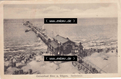 Ansichtskarten aus dem Deutschen Reich, Pommern, Insel Rügen 1910-1930, Aus Sammlung Rügen, Ostseebad Binz auf Rügen, Seebrücke,... Sammlung