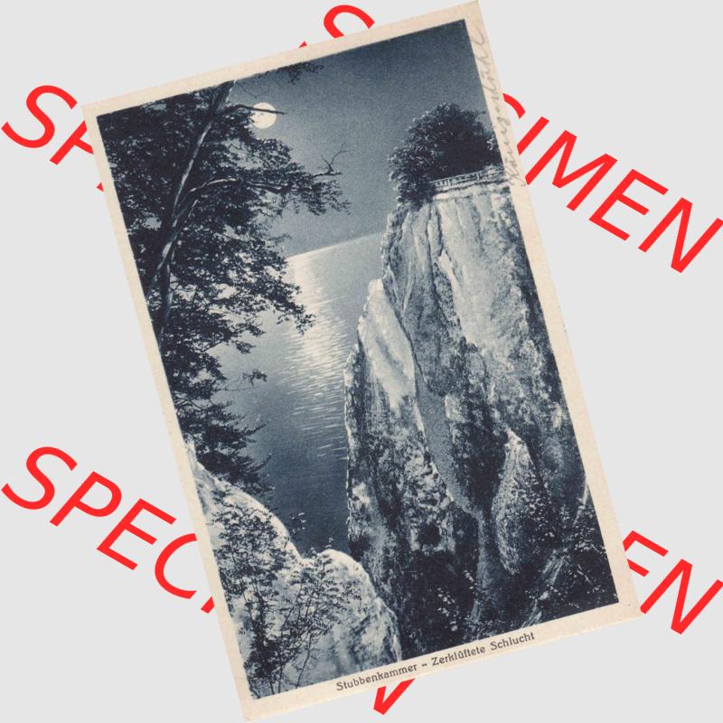 Ansichtskarten aus dem Deutschen Reich, Pommern, Insel Rügen 1910-1930, Aus Sammlung Rügen, Rügen Sassnitz, Stubbenkammer, Zerklüftete Schlucht (1) Sammlung