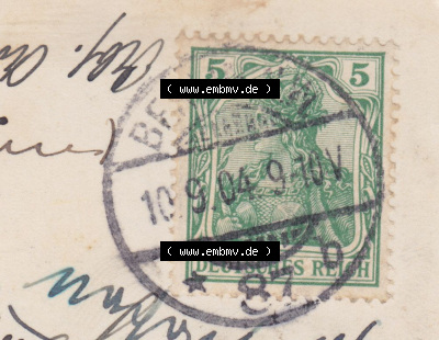 Ansichtskarten aus dem Deutschen Reich, Berlin-Tiergarten 1904, Schiense am Bahnhof Tiergarten, Briefmarke Stempel (2) Sammlung