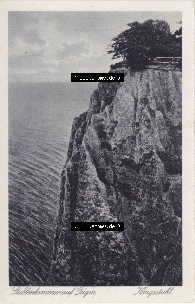 Ansichtskarten aus dem Deutschen Reich, Pommern, Insel Rügen E 1914 Stubbenkammer auf Rügen Königsstuhl Echte Kupfertiefdruck-Karte... Sammlung