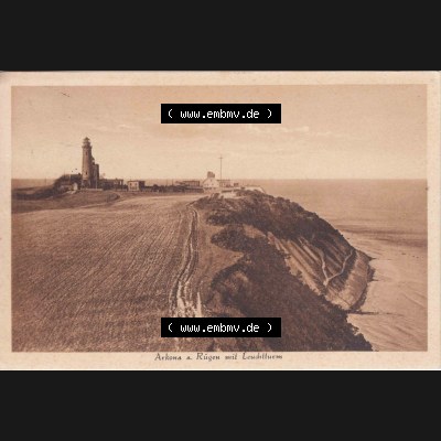 Ansichtskarten aus dem Deutschen Reich, Pommern, Insel Rügen 1910-1930, Aus Sammlung Rügen, Arkona auf Rügen mit Leuchtturm um 1918 (1) Sammlung
