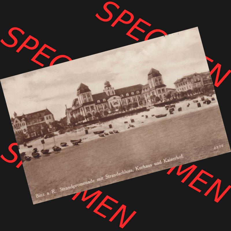 Ansichtskarten aus dem Deutschen Reich, Pommern, Insel Rügen 1910-1930, Aus Sammlung Rügen, Binz auf Rügen, Strand mit Strandschloss 1927, Kurhaus,... Sammlung