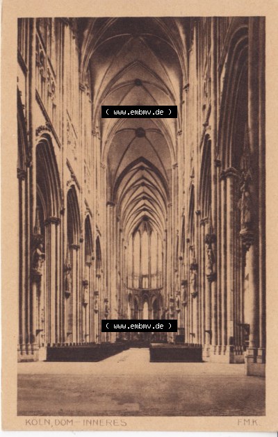 Ansichtskarten aus dem Deutschen Reich, Preußen, Provinz Rheinland, Stadt Köln, Sammlung vor 1945, Der Kölner Dom, Inneres,... Sammlung