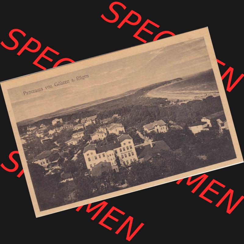 Ansichtskarten aus dem Deutschen Reich, Pommern, Insel Rügen 1910-1930, Aus Sammlung Rügen, Panorama von Göhren auf Rügen 1914 (1) Sammlung