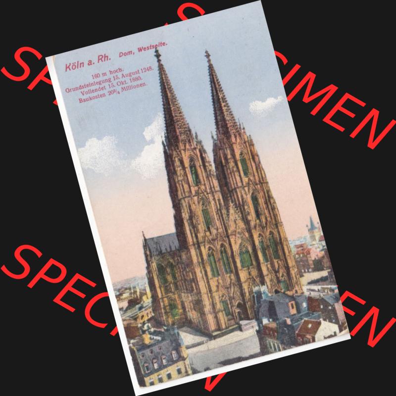 Ansichtskarten aus dem Deutschen Reich, Preußen, Provinz Rheinland, Stadt Köln, Sammlung vor 1945, Köln am Rhein, Dom Westseite, Hochformat (1) Sammlung
