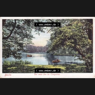 Ansichtskarten aus dem Deutschen Reich, Berlin-Tiergarten Der neue See im Tiergarten, fast Postfrische Postkarte (1) Sammlung