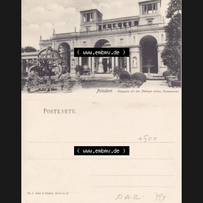 Ansichtskarten aus dem Deutschen Reich, Preußen, Provinz Brandenburg, Hauptstadt Potsdam, Sammlung von ca. 1911-1941, Potsdam Orangerie mit den Pekinger Instrumenten... Sammlung