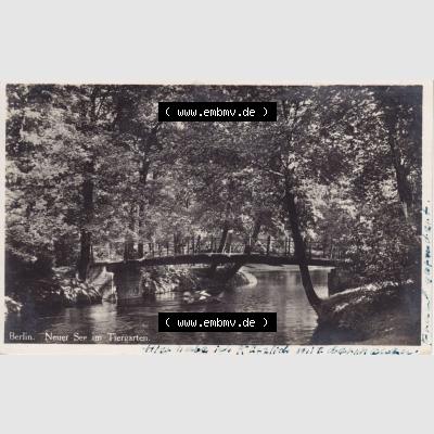 Ansichtskarten aus dem Deutschen Reich, Berlin-Tiergarten 1900-1930, 1934, Berliner Tiergarten, Neuer See, gelaufen (1) Sammlung