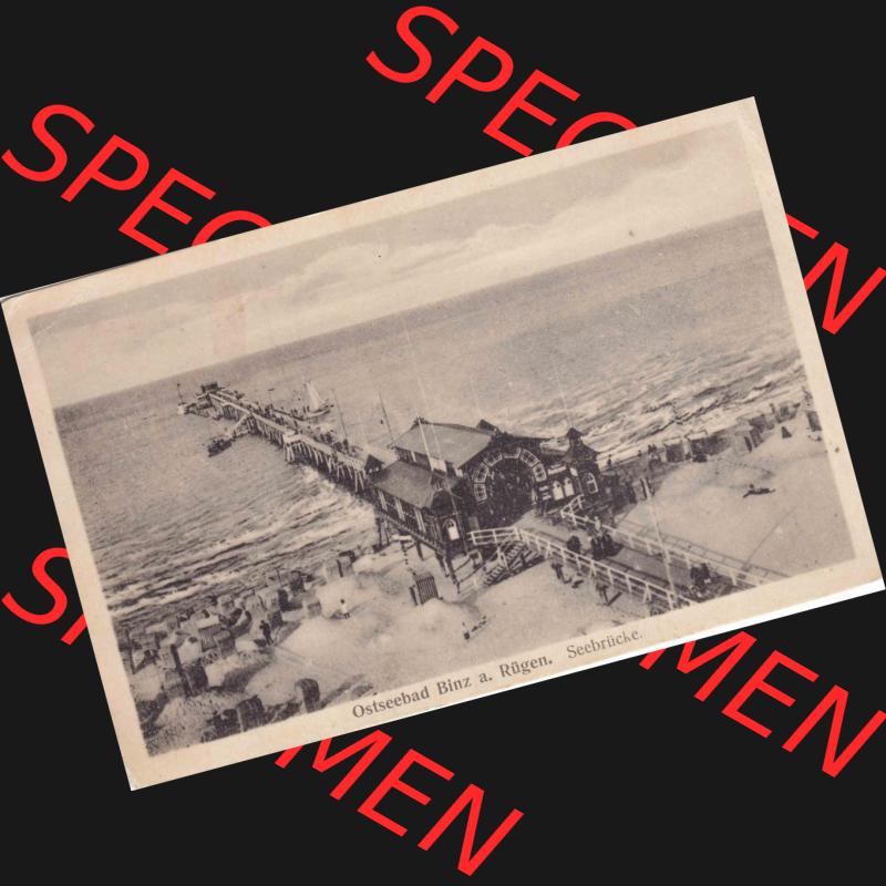 Ansichtskarten aus dem Deutschen Reich, Pommern, Insel Rügen 1910-1930, Aus Sammlung Rügen, Ostseebad Binz auf Rügen, Seebrücke, Strand I.... Sammlung