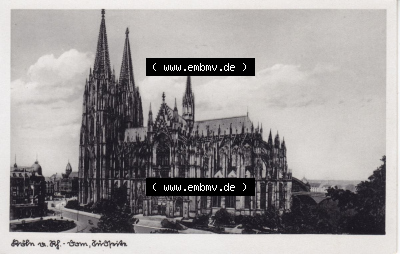 Ansichtskarten aus dem Deutschen Reich, Preußen, Provinz Rheinland, Stadt Köln, Sammlung vor 1945, Kölner Dom, Südseite, Querformat... Sammlung