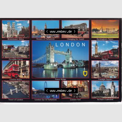 Ansichtskarte Großbritannien, GB-England, Stadt London in Farbe / Color, Motiv London, Westminster Abbey, Haouses of Parliament, Big-Ben, Tower of London... Sammlung