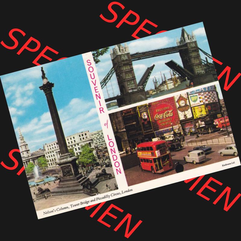 Ansichtskarte Großbritannien, GB-England, Stadt London in Farbe / Color, Motiv Souvenir of London, Nelsons Colum, Tower Bridge and Piccadilly Circus, London... Sammlung