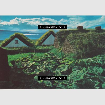 Ansichtskarte Island Pfarrhof Laufás liegt am Ostufer des Eyjafjörðurs im Norden Islands.. Ansichtskarte bzw. Postkarte aus Island / Iceland alte Postkarten... Sammlung