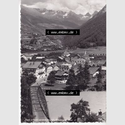 Österreich Ansichtskarte s/w 1957, Prutz in Tirol mit Hotel Post und Kaunertal in Tirol (1) Sammlung
