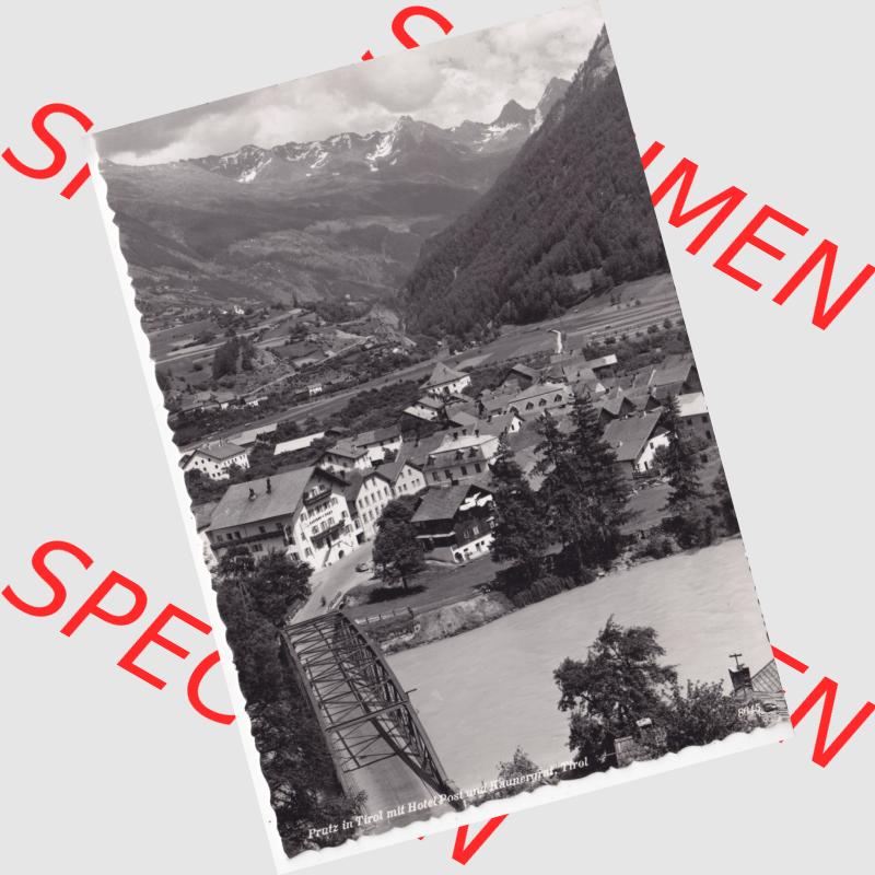 Österreich Ansichtskarte s/w 1957, Prutz in Tirol mit Hotel Post und Kaunertal in Tirol (1) Sammlung