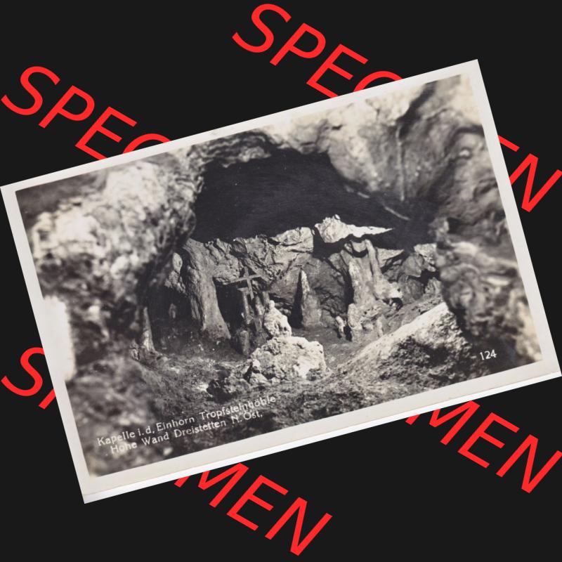 Ansichtskarte Österreich / Austria, Bundesland Niederösterreich: Unsortiert in s/w Schwarzweiß Kapelle Einhorn Tropfsteinhähle Hohe Wand Dreistetten (1) Sammlung