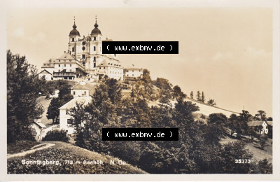 Ansichtskarte Österreich / Austria, Bundesland Niederösterreich: Unsortiert in s/w Schwarzweiß Sonntagberg, Seehöhe, 713m Sammlung