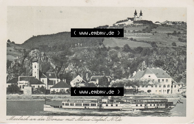 Ansichtskarte Österreich / Austria, Bundesland Niederösterreich: Unsortiert in s/w Schwarzweiß Marbach an der Donau mit Maria... Sammlung