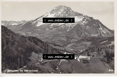 Ansichtskarte Österreich / Austria, Bundesland Niederösterreich: Unsortiert in s/w Schwarzweiß Annaberg mit dem Ötscher (1) Sammlung