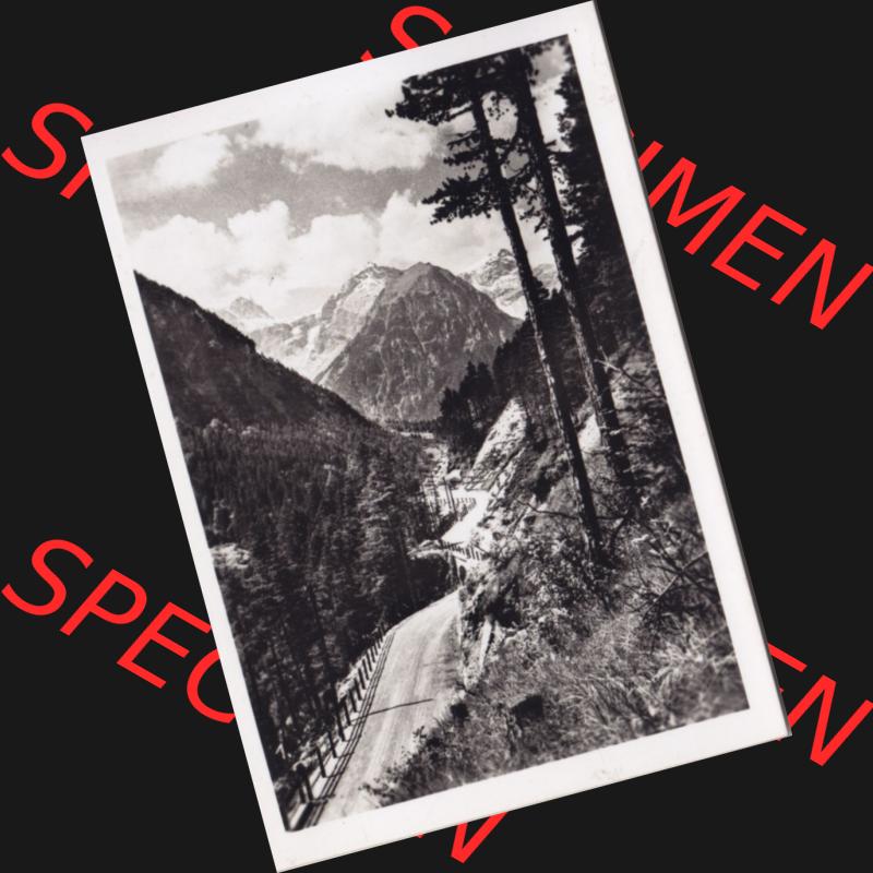 Alte Fotos Vorarlberg, Brand im Brandnertal 1. Strasse nach Brand gegen Schesaplana. Digitalisierte original alte Fotos Vorarlberg, Brand im Brandnertal - Foto-Sammlung aus Österreich... Sammlung