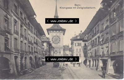 Ansichtskarte Schweiz, Karton Bern, Verwaltungskreis Bern-Mittelland, Stadt Bern, vor 1945 In s/w Schwarzweiß Bern, Kramgasse... Sammlung
