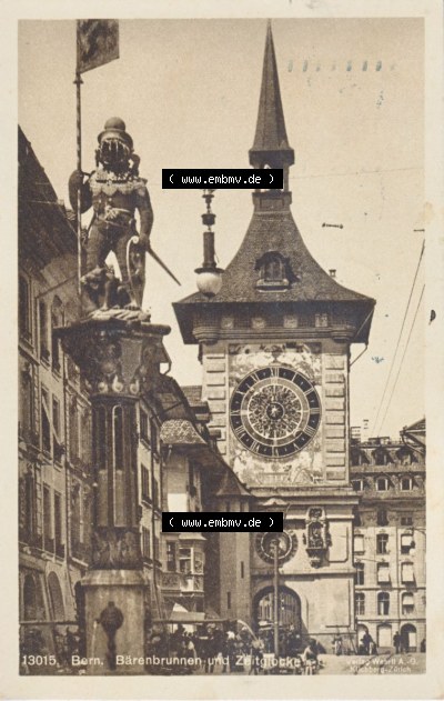 Ansichtskarte Schweiz, Karton Bern, Verwaltungskreis Bern-Mittelland, Stadt Bern, vor 1945 In s/w Schwarzweiß Ber, Bärenbrunnen... Sammlung