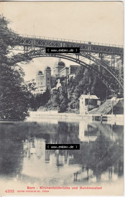 Ansichtskarte Schweiz, Karton Bern, Verwaltungskreis Bern-Mittelland, Stadt Bern, vor 1945 In s/w Schwarzweiß Bern, Kirchenfeldbrückeund... Sammlung