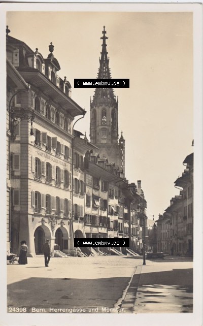 Ansichtskarte Schweiz, Karton Bern, Verwaltungskreis Bern-Mittelland, Stadt Bern, vor 1945 In s/w Schwarzweiß 24398 Bern, Herrengasse... Sammlung
