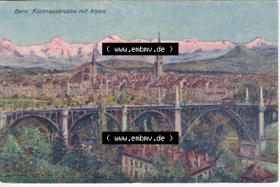 Ansichtskarte Schweiz, Karton Bern, Verwaltungskreis Bern-Mittelland, Stadt Bern, Lithografie vor 1945, Bern, Kornhausbrückre... Sammlung
