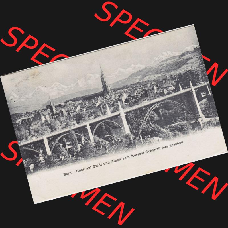 Ansichtskarte Schweiz, Karton Bern, Verwaltungskreis Bern-Mittelland, Stadt Bern, vor 1945 In s/w Schwarzweiß Bern, Blick auf Stadt und Alpen vom Kursaal Schänzli... Sammlung