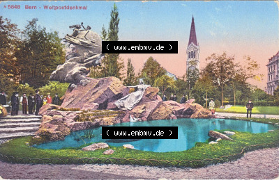 Ansichtskarte Schweiz, Karton Bern, Verwaltungskreis Bern-Mittelland, Stadt Bern, Lithografie vor 1945, 5848 Bern, Weltpostverein-Denkmal... Sammlung