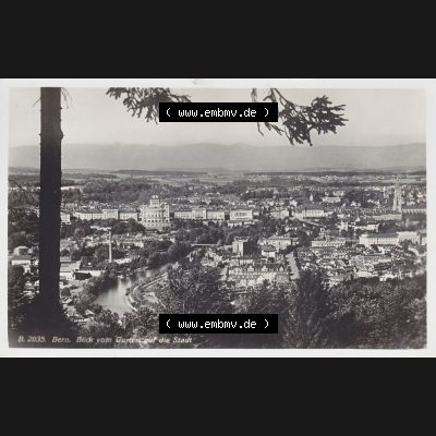 Ansichtskarte Schweiz, Karton Bern, Verwaltungskreis Bern-Mittelland, Stadt Bern, vor 1945 In s/w Schwarzweiß 2035 Bern, Blick vom Gurten auf die Stadt (1) Sammlung