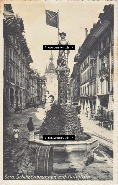 Ansichtskarte Schweiz, Karton Bern, Verwaltungskreis Bern-Mittelland, Stadt Bern, vor 1945 In s/w Schwarzweiß Bern, Schützenbrunnen... Sammlung