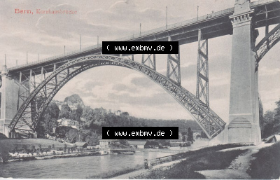 Ansichtskarte Schweiz, Karton Bern, Verwaltungskreis Bern-Mittelland, Stadt Bern, vor 1945 In s/w Schwarzweiß Bern, Kornhausbrücke... Sammlung