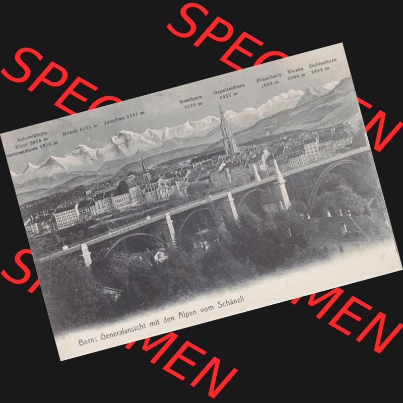 Ansichtskarte Schweiz, Karton Bern, Verwaltungskreis Bern-Mittelland, Stadt Bern, vor 1945 In s/w Schwarzweiß Bern, Generalansicht mit den Alpen vom Schänzli... Sammlung