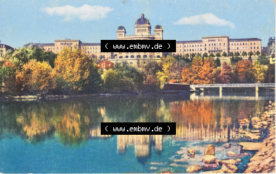 Ansichtskarte Schweiz, Karton Bern, Verwaltungskreis Bern-Mittelland, Stadt Bern, Lithografie vor 1945, Bern, Herbststimmung Bundeshaus,... Sammlung