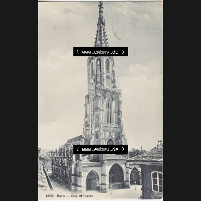 Ansichtskarte Schweiz, Karton Bern, Verwaltungskreis Bern-Mittelland, Stadt Bern, vor 1945 In s/w Schwarzweiß 13059 Bern, Das Münster (1) Sammlung