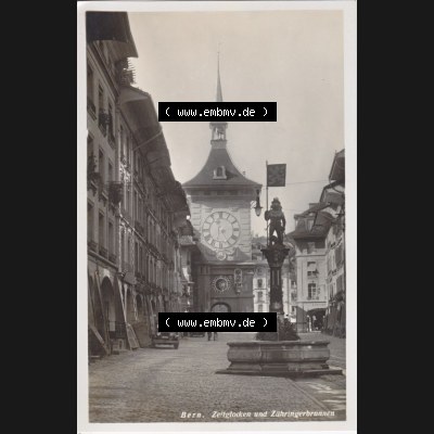 Ansichtskarte Schweiz, Karton Bern, Verwaltungskreis Bern-Mittelland, Stadt Bern, vor 1945 In s/w Schwarzweiß Bern, Zeitglocken und Zähringerbrunnen (1) Sammlung