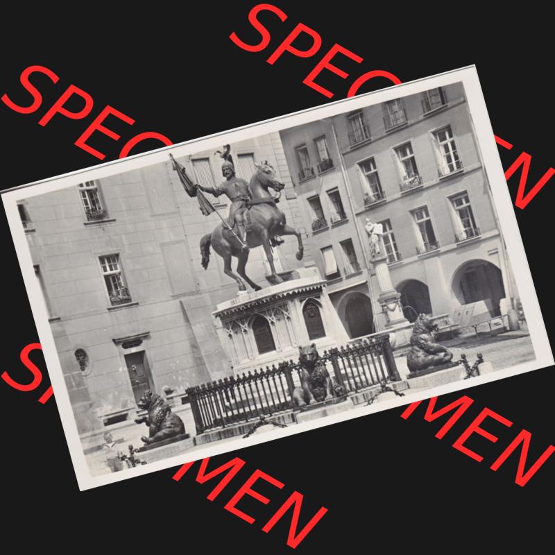 Ansichtskarte Schweiz, Karton Bern, Verwaltungskreis Bern-Mittelland, Stadt Bern, vor 1945 In s/w Schwarzweiß Bern, Erlachdenkmal und Mosesbrunnen (1) Sammlung