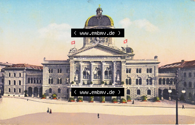 Ansichtskarte Schweiz, Karton Bern, Verwaltungskreis Bern-Mittelland, Stadt Bern, Lithografie vor 1945, Bern, Bundespalast Vorderansicht,... Sammlung