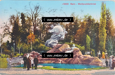 Ansichtskarte Schweiz, Karton Bern, Verwaltungskreis Bern-Mittelland, Stadt Bern, Lithografie vor 1945, 5903, Bern Weltpostverein-Denkmal... Sammlung