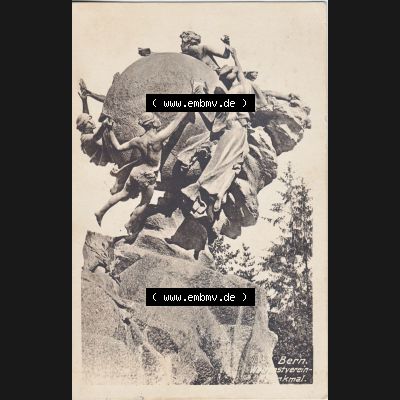 Ansichtskarte Schweiz, Karton Bern, Verwaltungskreis Bern-Mittelland, Stadt Bern, vor 1945 In s/w Schwarzweiß Bern, Weltpostvereindenkmal (1) Sammlung