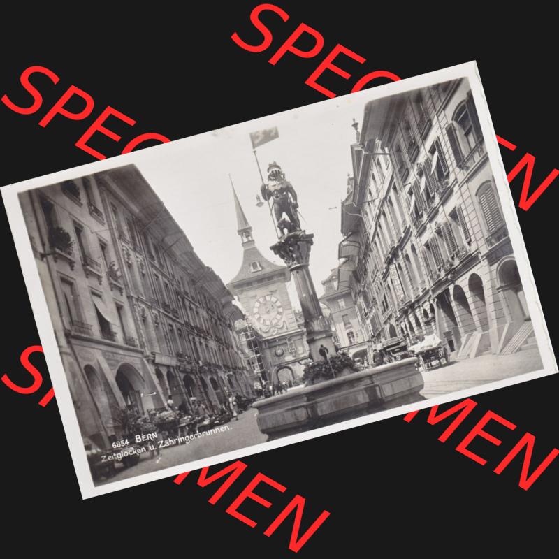 Ansichtskarte Schweiz, Karton Bern, Verwaltungskreis Bern-Mittelland, Stadt Bern, vor 1945 In s/w Schwarzweiß 6854 Bern, Zweitglocken und Zähringerbrunnen (1) Sammlung