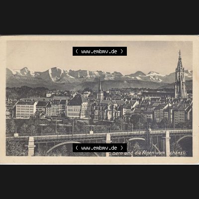 Ansichtskarte Schweiz, Karton Bern, Verwaltungskreis Bern-Mittelland, Stadt Bern, vor 1945 In s/w Schwarzweiß Bern, Künstlerkarte, Bern und die Alpen... Sammlung